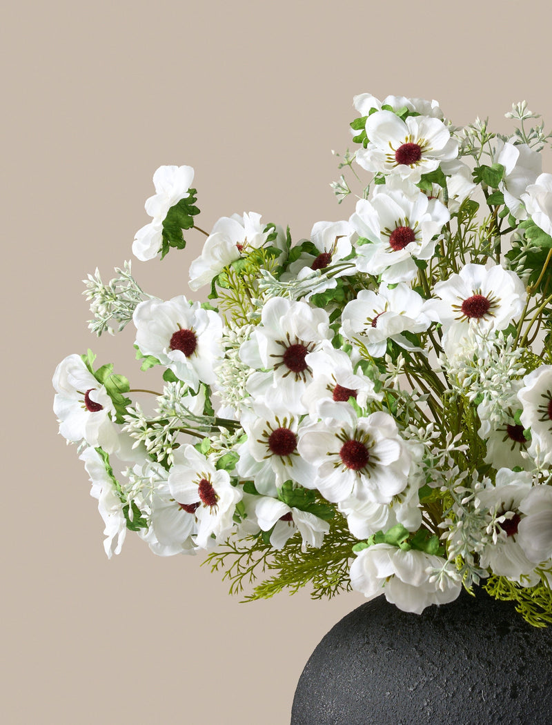 Nep klaproos arrangement - Wit (12 stelen / 60 klaprozen)