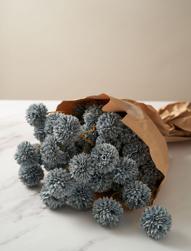 Faux Kiku bloem - Levendig (10 stelen / 50 knoppen)