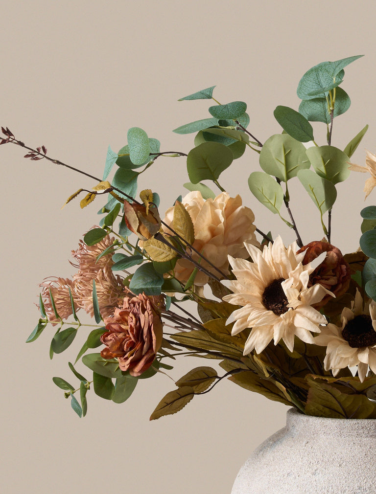 Faux herfst arrangement - groen en beige