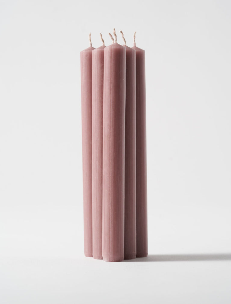 Diner Kaars 8" - Dusky Roze (Set Van 6)