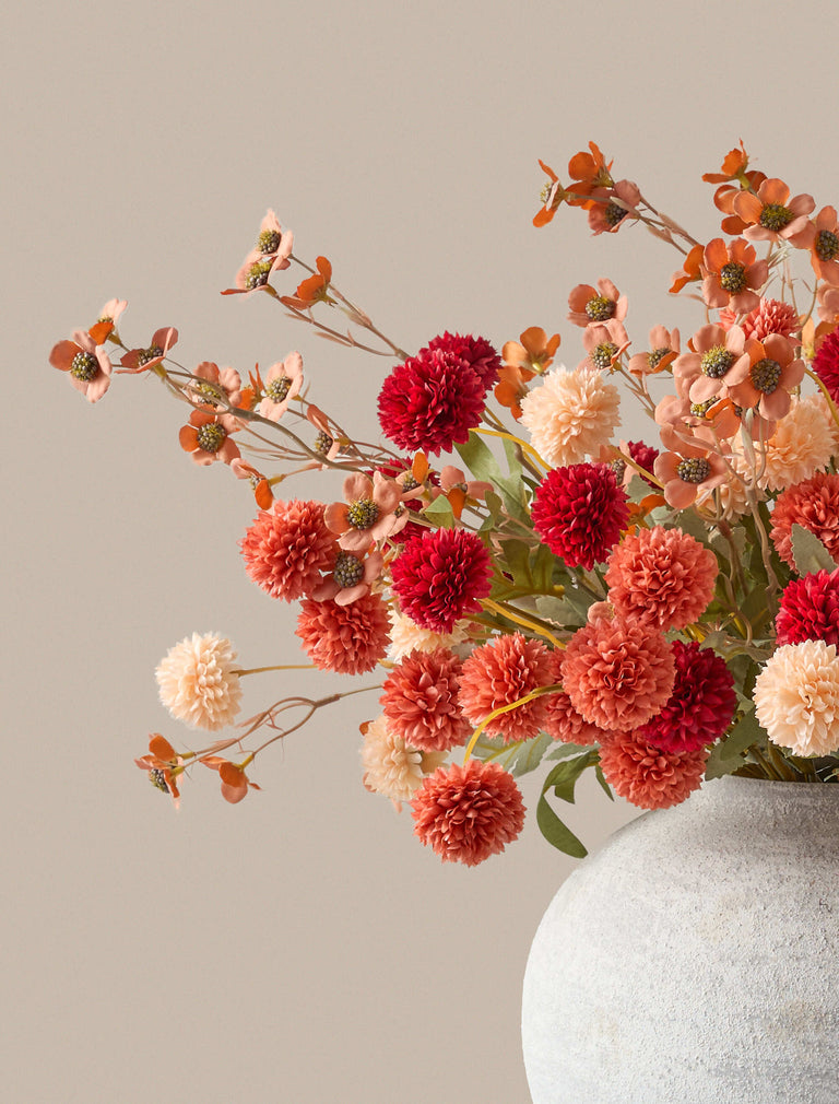 Faux Arrangement - Assorti Kiku & Wax bloem
