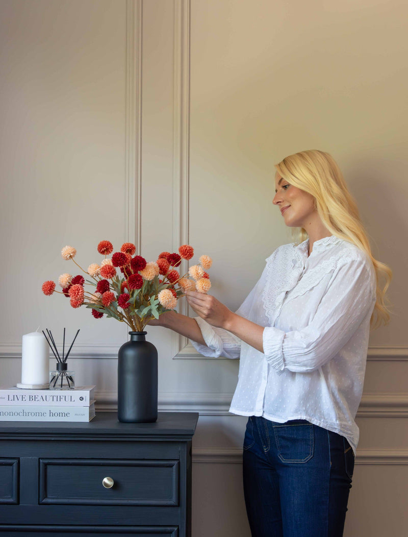 Glazen vaas Aria - Mat Zwart