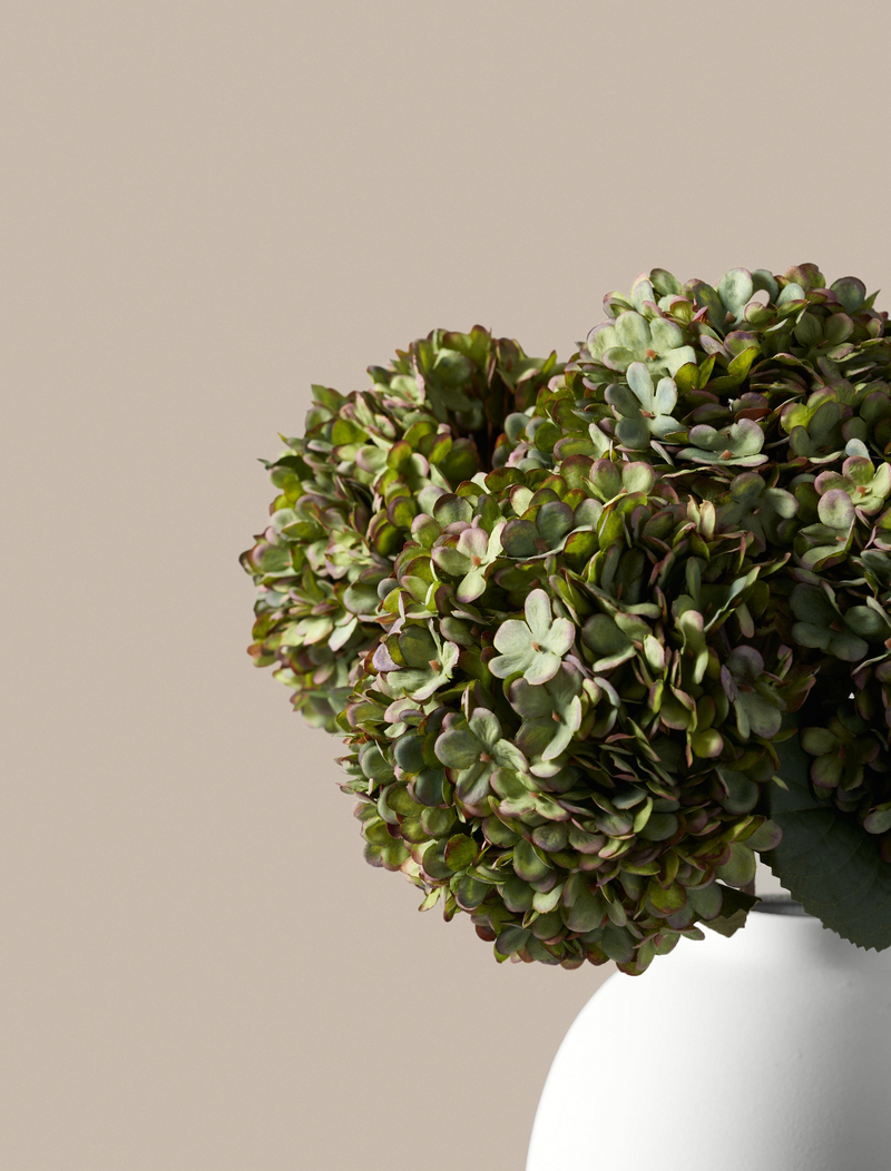 Faux hortensia groot - groen (5 stelen)