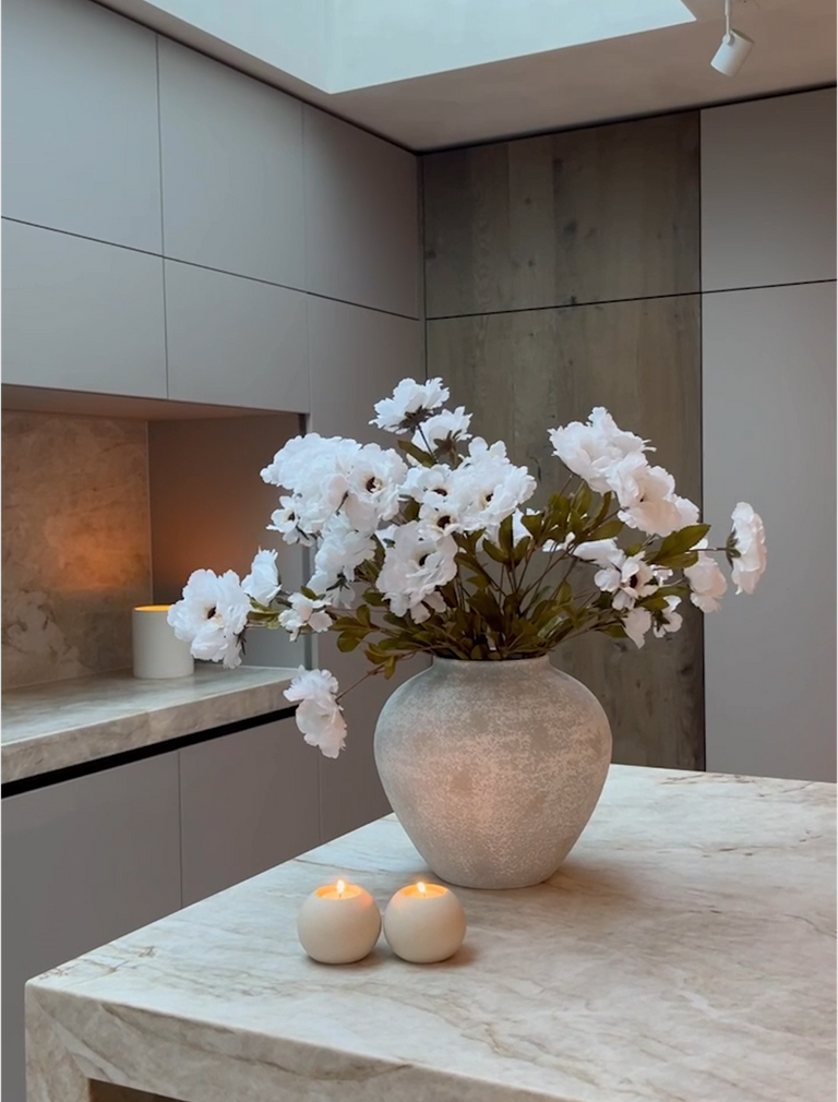 Faux Moutan pioen - Wit (8 stelen / 46 pioenen)