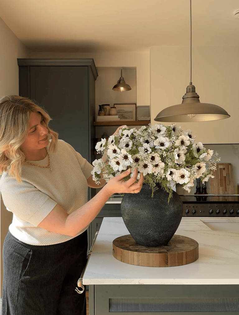 Nep klaproos arrangement - Wit (12 stelen / 60 klaprozen)